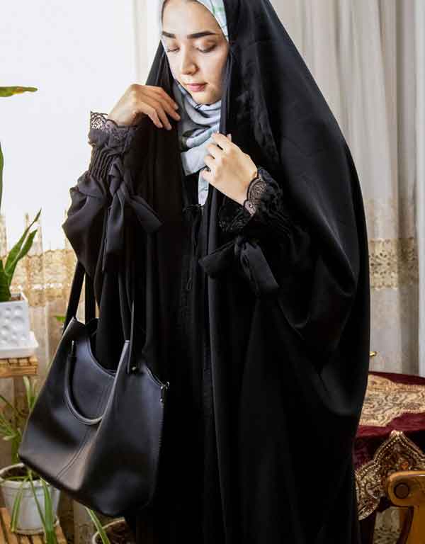 مدل چادر عربی آستین دار ساده و سبک شیک و جدید فوق العاده جذاب
