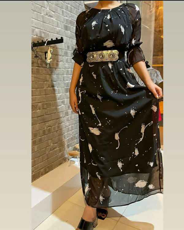 مدل لباس مجلسی نخی گلدار ریز و درشت فوق العاده راحت و شیک دلبر