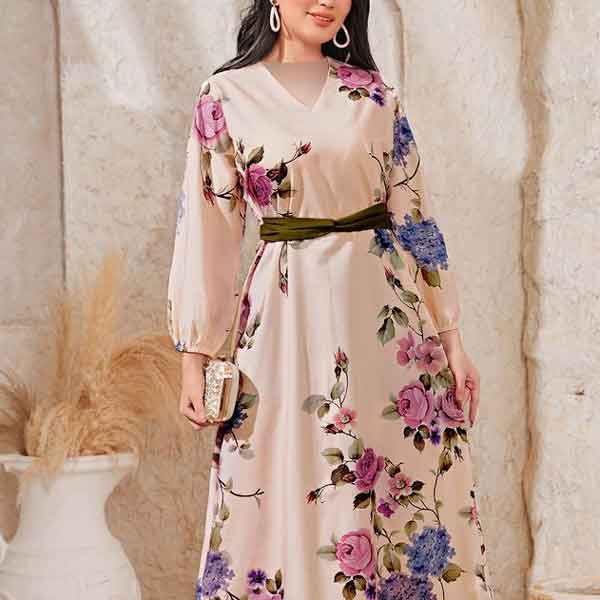 مدل لباس مجلسی نخی گلدار ریز و درشت فوق العاده راحت و شیک دلبر