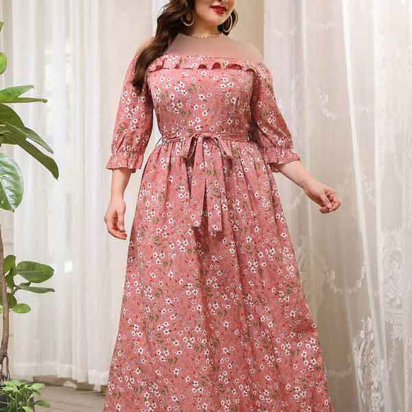 مدل لباس مجلسی نخی گلدار ریز و درشت فوق العاده راحت و شیک دلبر