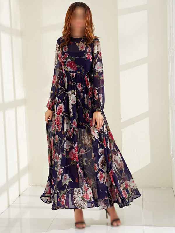مدل لباس مجلسی نخی گلدار ریز و درشت فوق العاده راحت و شیک دلبر