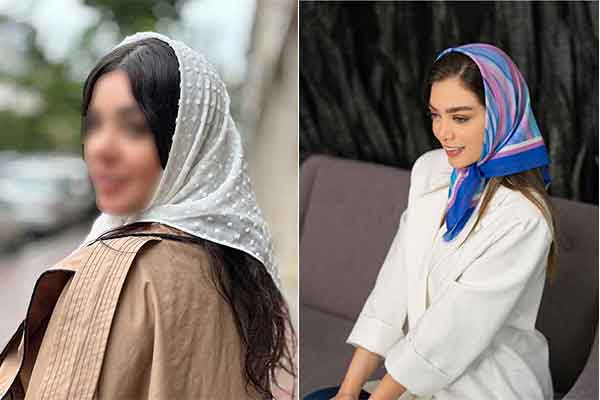 مدل روسری زنانه شیک قواره بزرگ و کوچک با طرح های ساده و جذاب خانومانه