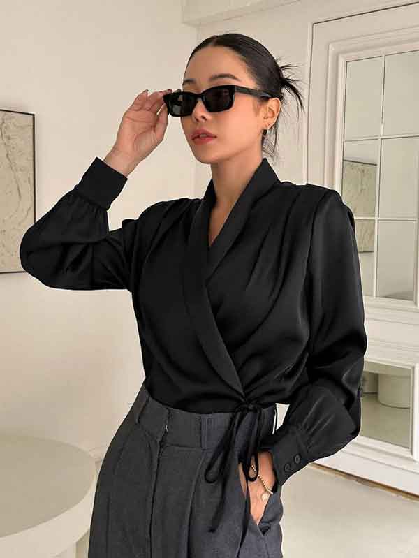 مدل شومیز گره ای دخترانه و زنانه با طرح های ساده و جذاب دلبر
