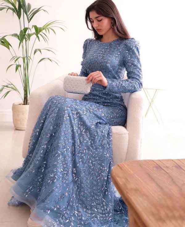 مدل پیراهن مجلسی آستین دار جدید دخترانه و زنانه با طرح های فوق العاده جذاب و شیک