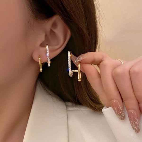 مدل گوشواره زنانه جدید ساده و شیک مینیمال لاکچری و مدرن