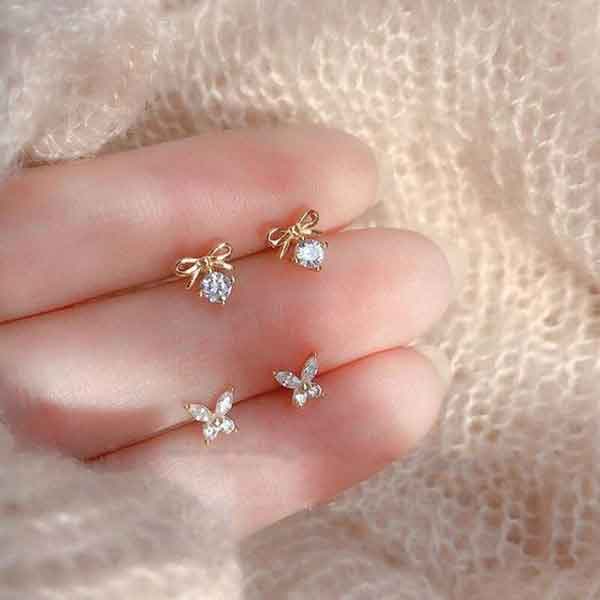 مدل گوشواره زنانه جدید ساده و شیک مینیمال لاکچری و مدرن