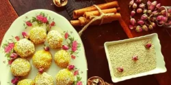 فوت و فن حلوای زعفرانی مغزدار و راز خوشمزگی حلوای زعفرانی مغزدار