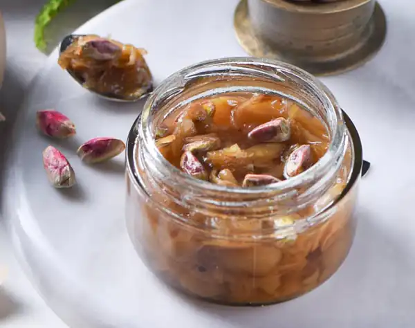 فوت و فن مربای پوست پسته و راز خوشمزگی مربای پوست پسته خوشمزه و خانگی