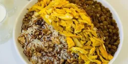 فوت و فن رشته پلو با مرغ ریش ریش و راز خوشمزگی رشته پلو با مرغ ریش ریش